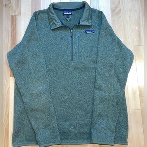 Men’s large Patagonia “Better Sweater” 1/4 zip in green